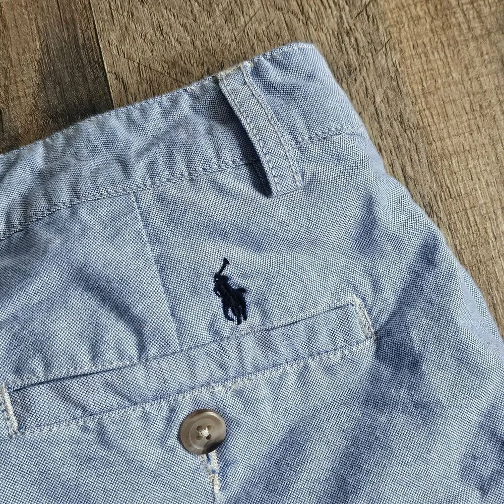Polo Ralph Lauren Light Blue Oxford Cotton Chino Shorts Youth Size 12 Prep